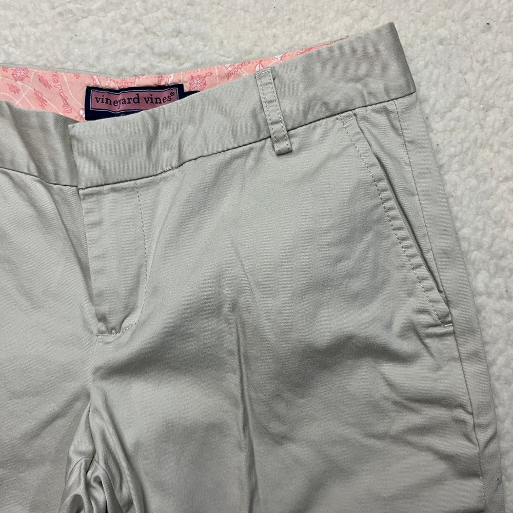Vineyard Vines Shorts Womens 2 Tan Chino Bermuda Stretch Cotton Preppy Classic